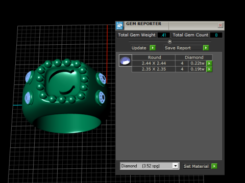 C DESING GOLD RING 3D PRINTABLE MODEL 3D Druckmodell