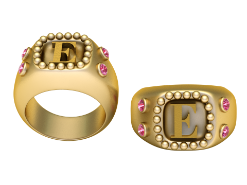 E ALPHABETS GOLD RING 3D PRINTABLE MODEL 3D Print Model