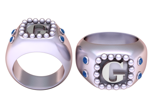 H ALPHABETS GOLD RING 3D PRINTABLE MODEL 3D 프린트 모델