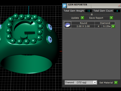 H ALPHABETS GOLD RING 3D PRINTABLE MODEL 3D 프린트 모델
