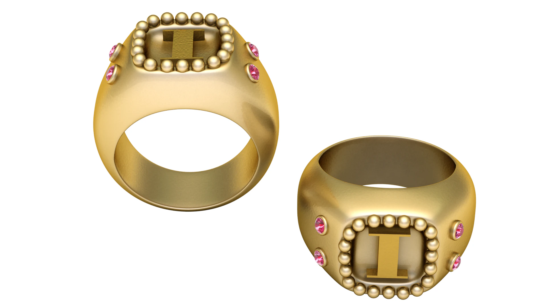 I ALPHABETS GOLD RING 3D PRINTABLE MODEL 3D Print Model .c4d .max .obj .3ds .fbx .stl .blend
