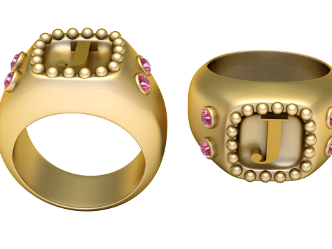 J ALPHABTES GOLD PENDANT 3D PRINTABLE MODEL 3D 打印模型