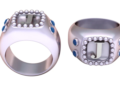 J ALFABETO PINGENTE DE OURO 3D IMPRIM&iacute;VEL MODELO Modelo de Impressão 3D