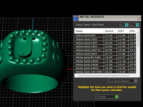 J ALFABETO PINGENTE DE OURO 3D IMPRIM&iacute;VEL MODELO Modelo de Impressão 3D