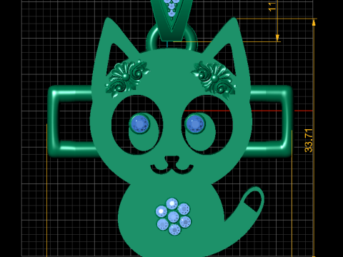 Sparkle Cat Pendant 3D 模型