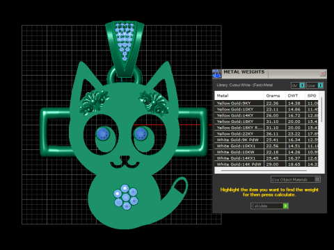 Sparkle Cat Pendant 3D 模型