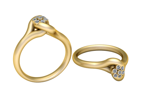 Yellow Gold Pendant Ring Model 3D
