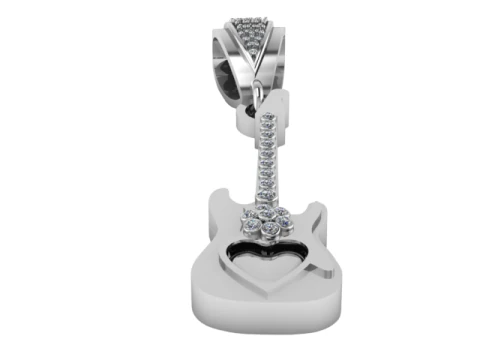 Yellow Gold Guitar Pendant 3D Model