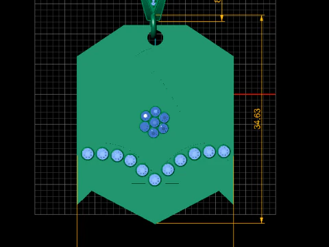 Gold snake shield pendant 3D Model