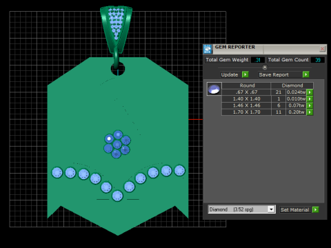 Gold snake shield pendant 3D Modell