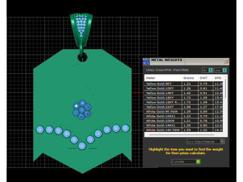 Gold snake shield pendant 3D Modell