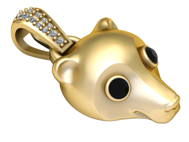 Kids gold locket pendant 3D Model .c4d .max .obj .3ds .fbx .stl .blend