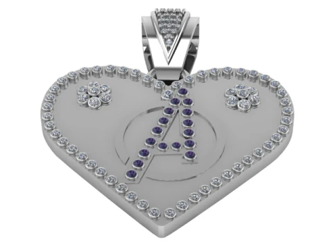 Gold heart pendant 3D Model