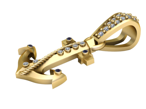 Gold hook pendan 3D Модель