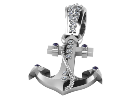 Gold hook pendan 3D Модель