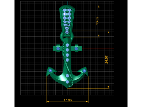 Gold hook pendan 3D Модель