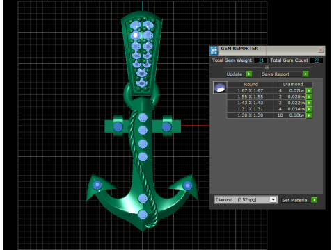 Gold hook pendan 3D Модель