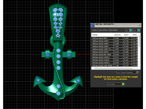 Gold hook pendan 3D Модель