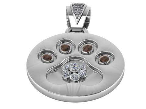Gold emerald and diamond pendant Modello 3D