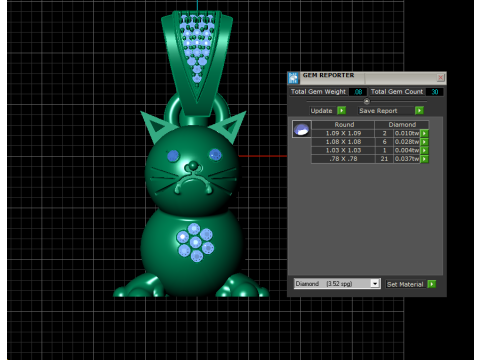 Gold cat pendant 3D Modell