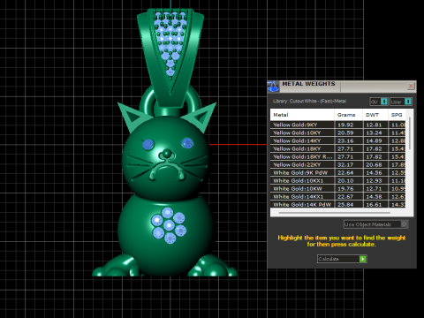 Gold cat pendant 3D Modell