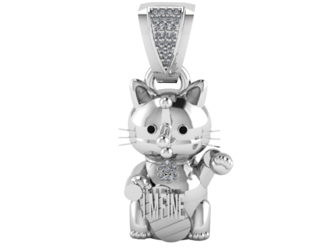 Gold cute teddy bear pendant 3D Model