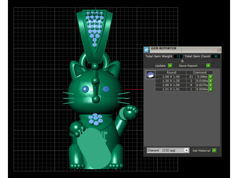 Gold cute teddy bear pendant 3D Model
