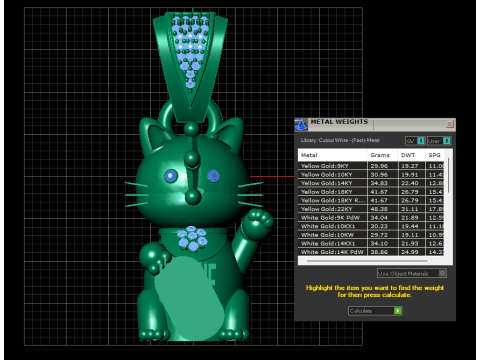 Gold cute teddy bear pendant 3D Model