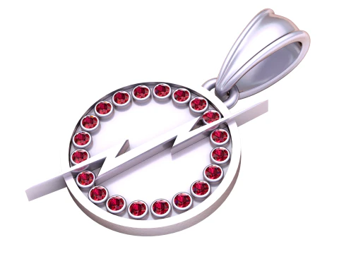 Flash-Inspired Ruby Lightning Pendant 3D Model