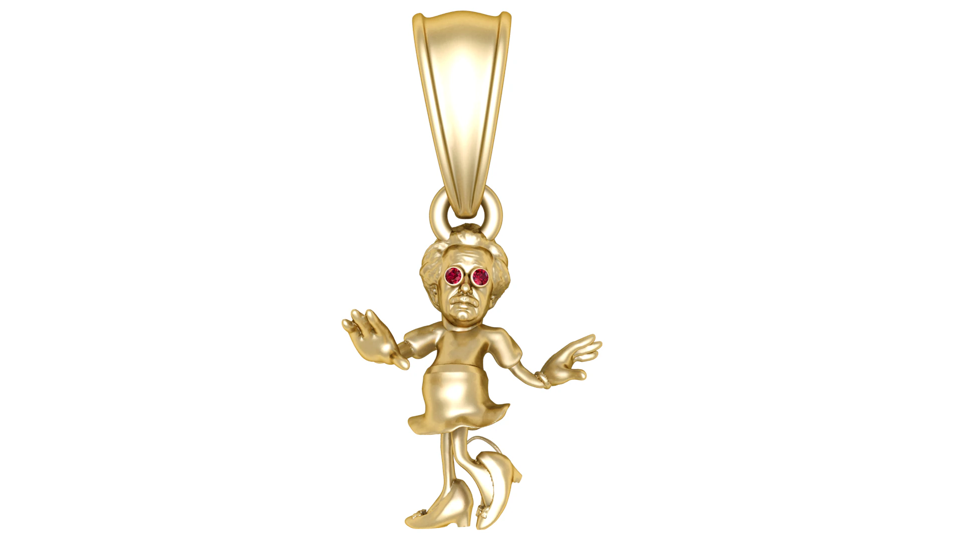 Quirky Dancing Lady Pendant 3D Model .c4d .max .obj .3ds .fbx .stl .blend