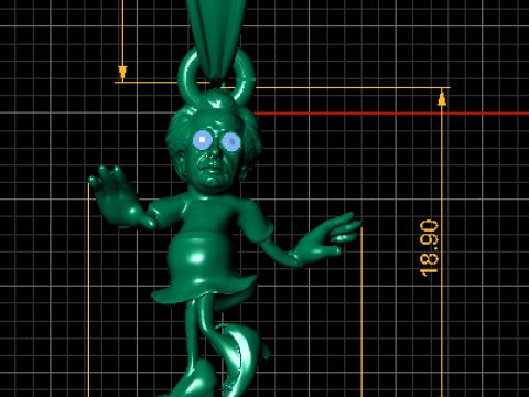 Quirky Dancing Lady Pendant Model 3D