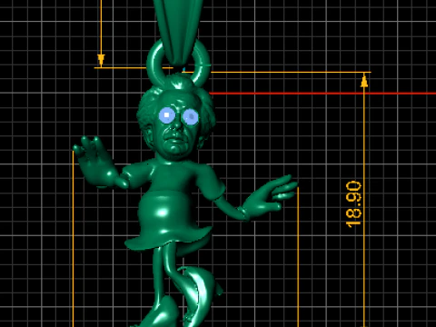Quirky Dancing Lady Pendant 3D Model