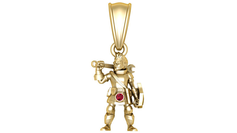 Armored Warrior Pendant 3D Модель .c4d .max .obj .3ds .fbx .stl .blend 