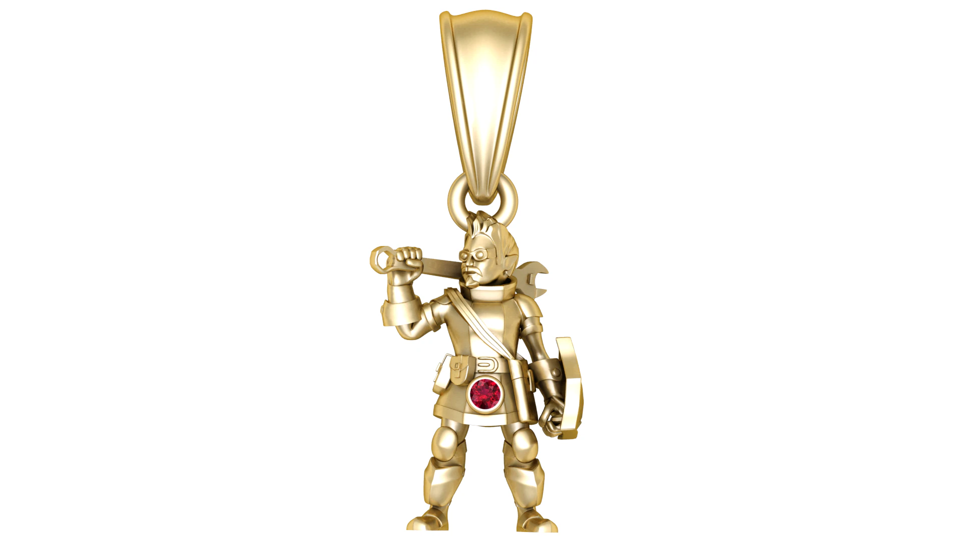 Armored Warrior Pendant 3D Model .c4d .max .obj .3ds .fbx .stl .blend