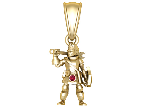 Armored Warrior Pendant 3D Model