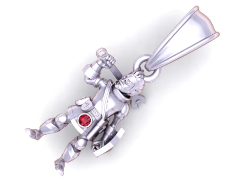 Armored Warrior Pendant 3D Model