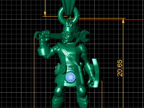 Armored Warrior Pendant 3D Модель
