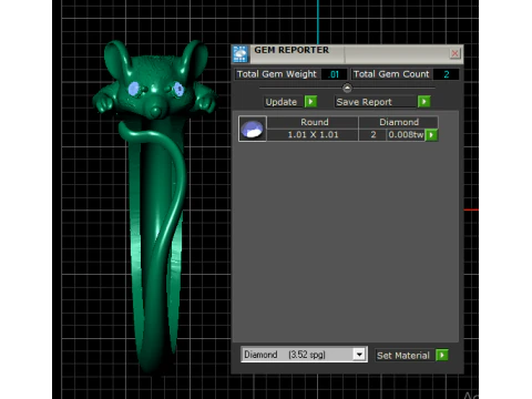 Mouse Wrap Ring with Ruby Eyes 3D Model