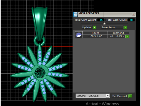 Radiant Daisy Heart Pendant 3D 모델