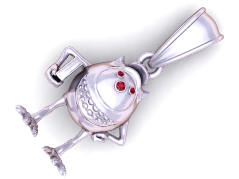 Playful Monster Pendant 3D Model