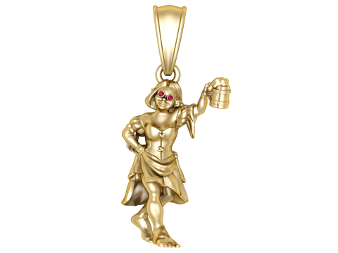 Tavern Maiden Pendant with Ruby Eyes 3D 模型