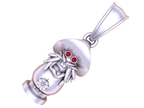 Mystical Mushroom Wizard Pendant 3D Model
