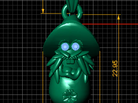 Mystical Mushroom Wizard Pendant 3D Model