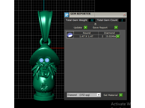 Mystical Mushroom Wizard Pendant 3D 模型