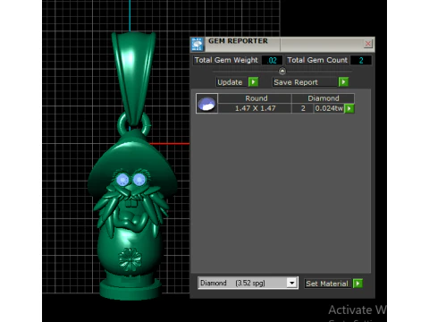 Mystical Mushroom Wizard Pendant 3D Model