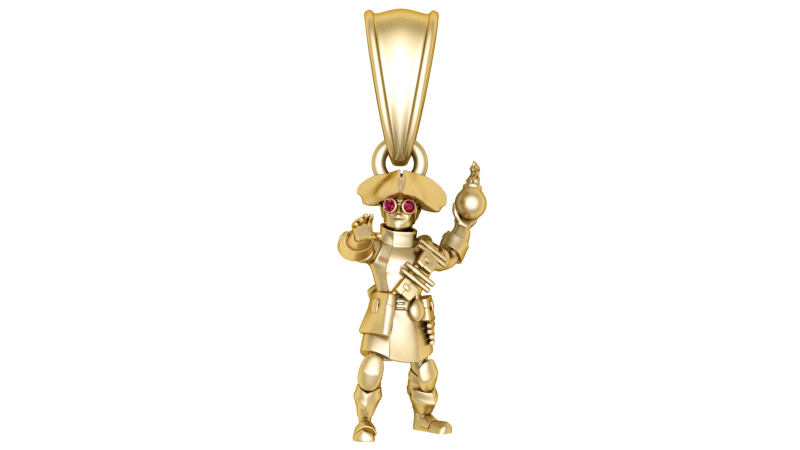 Bombardier Warrior Pendant 3D Model .c4d .max .obj .3ds .fbx .stl .blend 