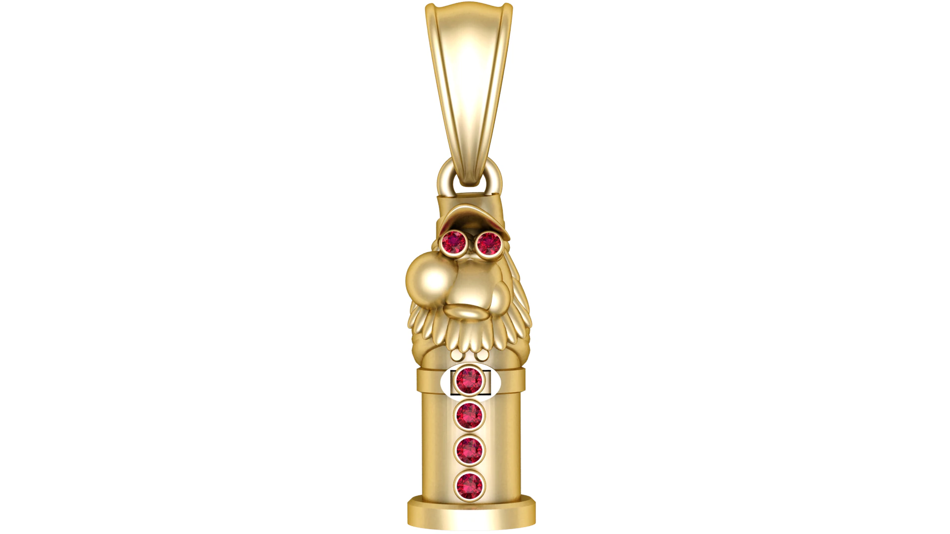 Bearded Gnome Pendant 3D Model .c4d .max .obj .3ds .fbx .stl .blend 