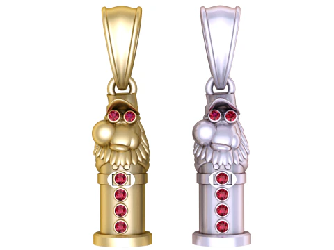Bearded Gnome Pendant 3D Model