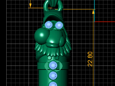 Bearded Gnome Pendant 3D Model