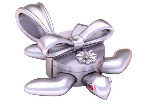 Pingente Tartaruga para Presente com Olhos de Rubi Modelo 3D